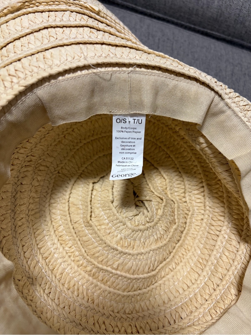 George Natural Straw Sun Hat - Picture 3 of 5